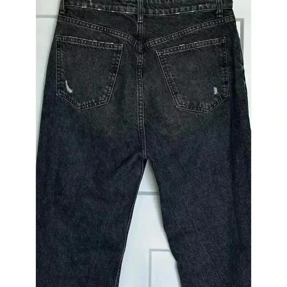 ZARA Women’s 8 High Waist Black Distressed Denim Jeans - Picture 4 of 6
